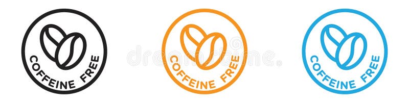 Caffeine free vector logo set collection for web app ui vector illustration