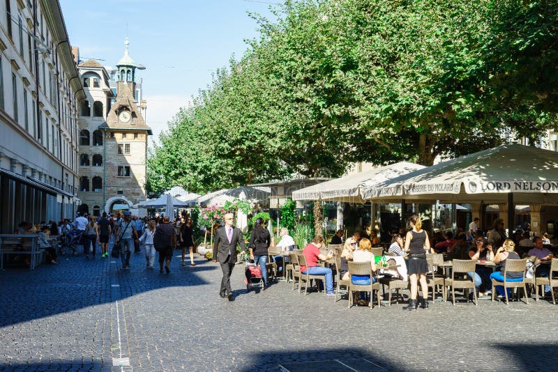 Caffetteria a Ginevra, Svizzera immagine stock libera da diritti Caffetteria a Ginevra, Svizzera immagine stock libera da diritti