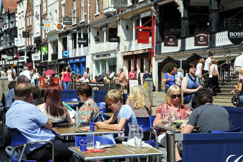 Caffè della pavimentazione, Chester fotografia stock libera da diritti