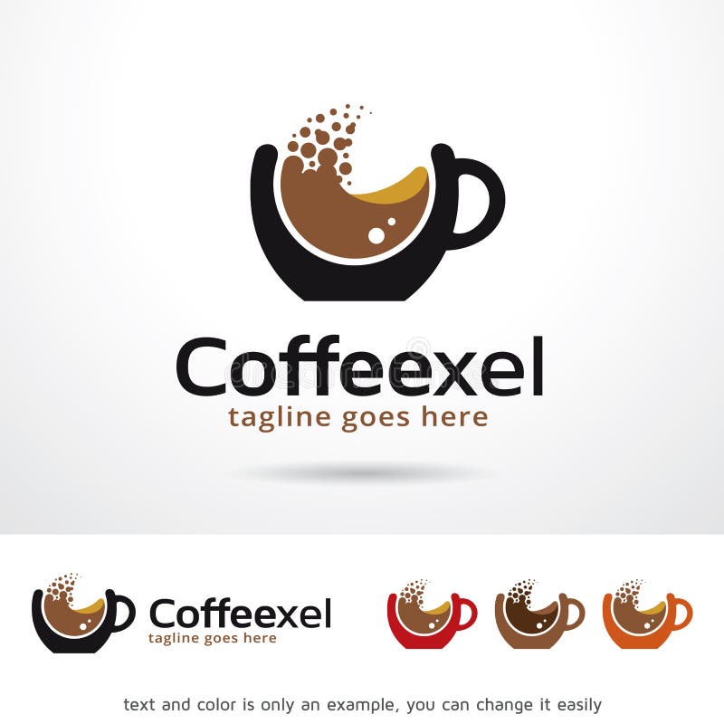 Caffè Logo Template Design Vector del pixel illustrazione di stock Caffè Logo Template Design Vector del pixel illustrazione di stock