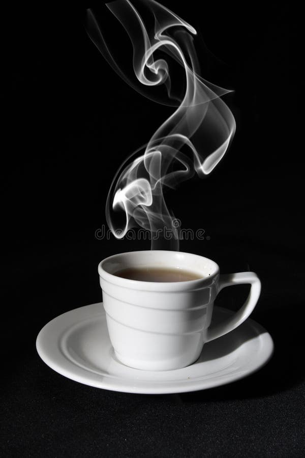 Caffè nero della tazza, vapore immagine stock libera da diritti