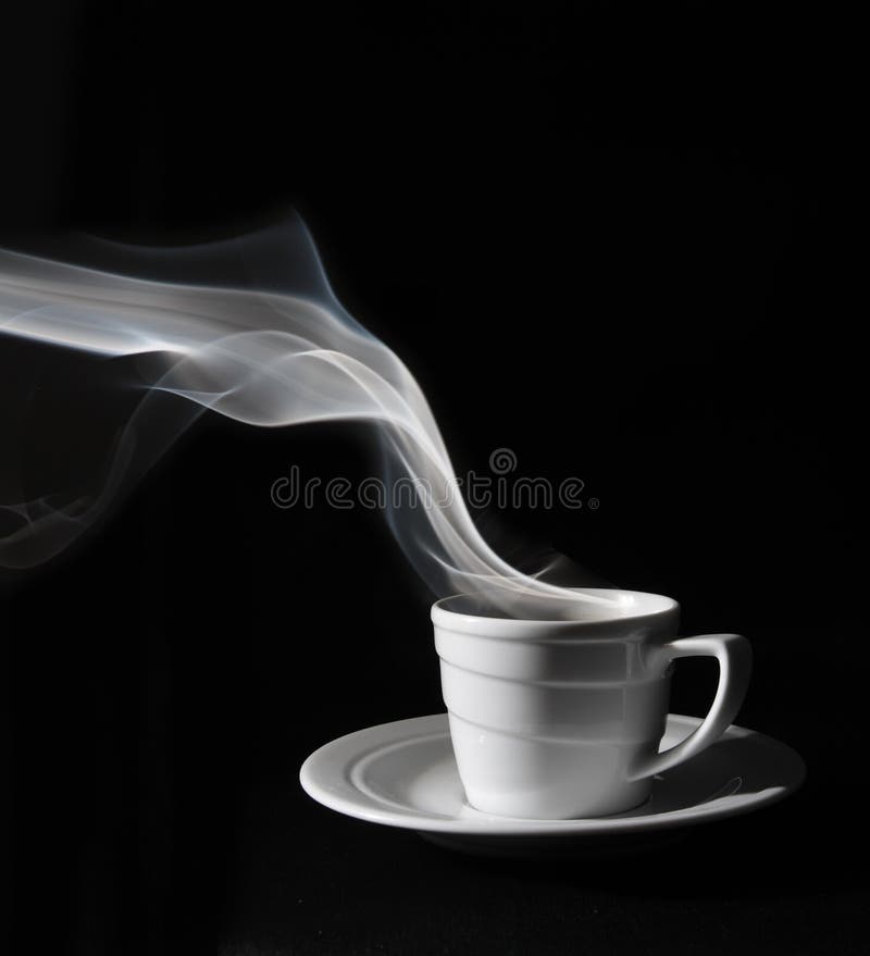 Caffè nero della tazza, vapore immagini stock