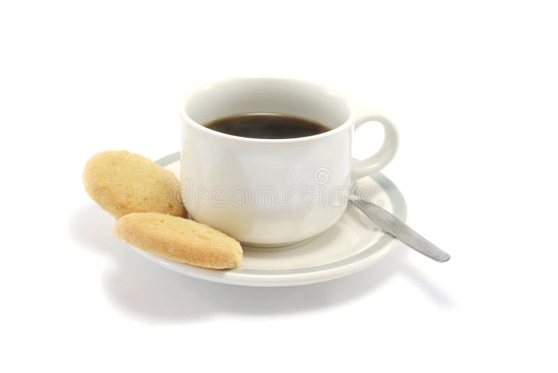 Caffè nero e biscotti fotografie stock libere da diritti