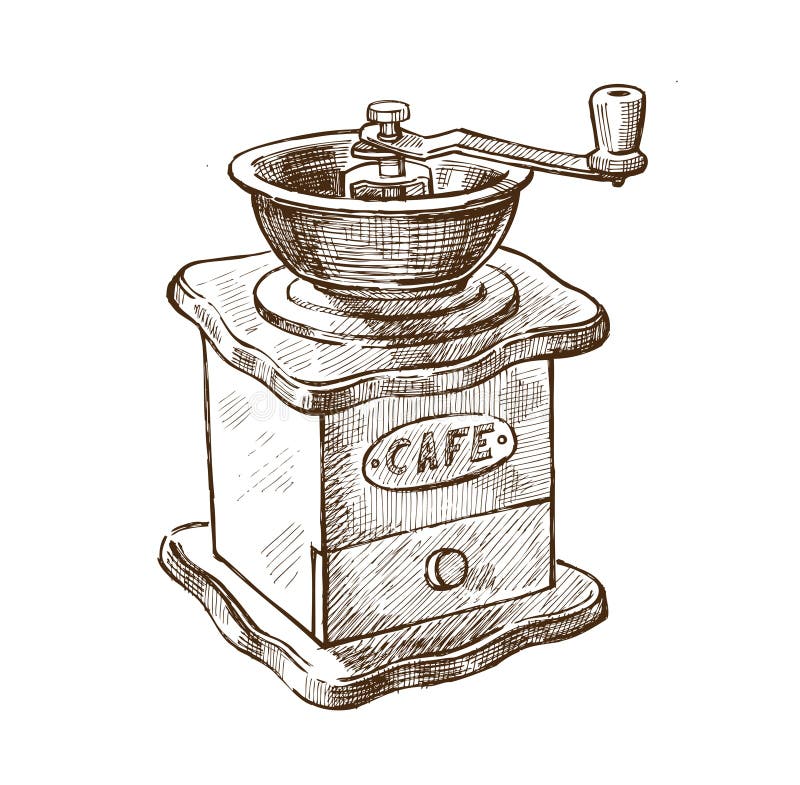 Café desenhado à mão ilustração do vetor