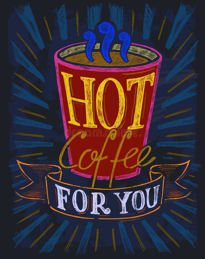 Café de giz ilustração stock