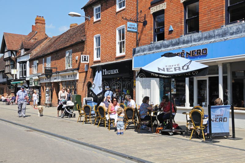 Café na calçada, Stratford-upon-Avon foto de stock royalty free