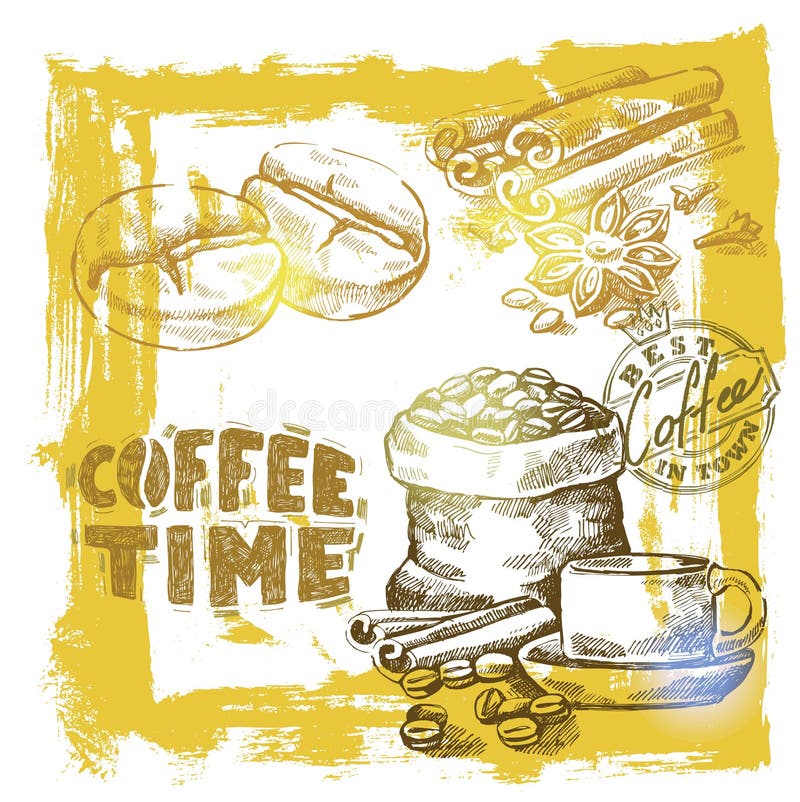 Café vetorizado ilustração do vetor