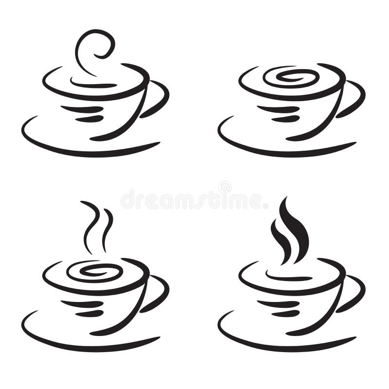 Café. Elementos para design ilustração royalty free
