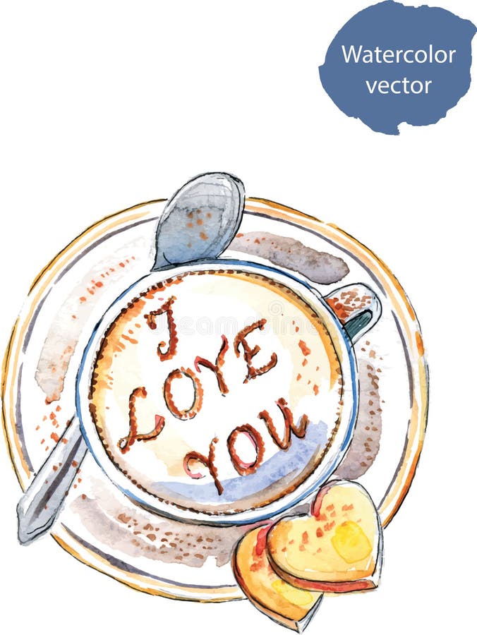 Café, amo-te ilustração royalty free