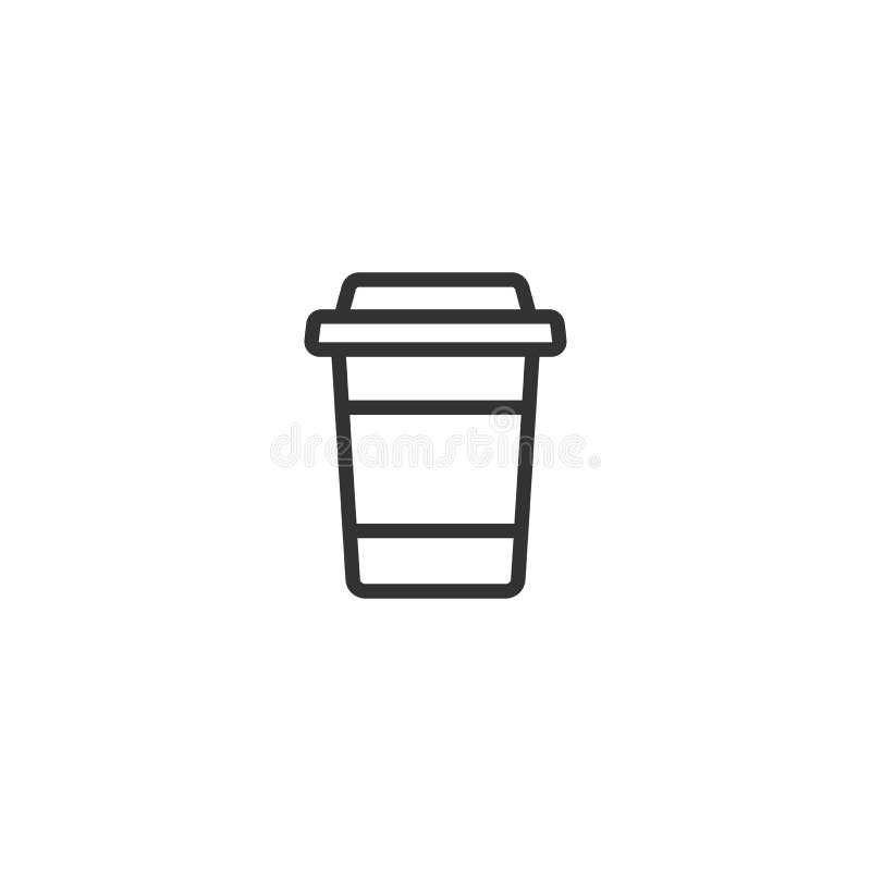 Take-out coffee with cap and cup holder. disposable cardboard cup of coffee. Paper container icon. Isolated on white background. Vector outline Illustration. Fast food business lunch picrogram. Take-out coffee with cap and cup holder. disposable cardboard cup of coffee. Paper container icon. Isolated on white background. Vector outline Illustration. Fast food business lunch picrogram.