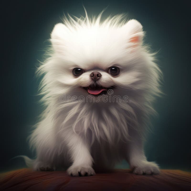 Cagnolino bianco rabbioso di chihuahua su fondo nero creato con tecnologia generativa ai illustrazione vettoriale