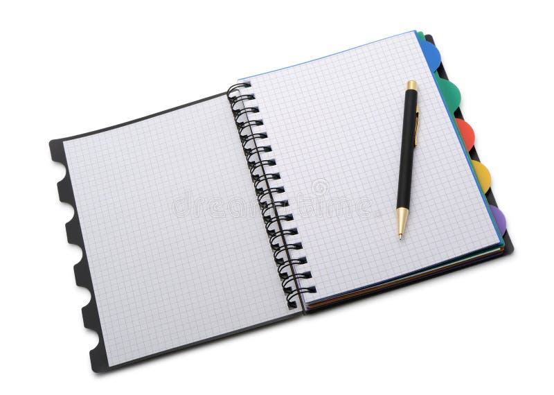 Cahier - Organisateur Avec Le Crayon Lecteur élégant Image stock - Image du  ouvert, blanc: 12430333