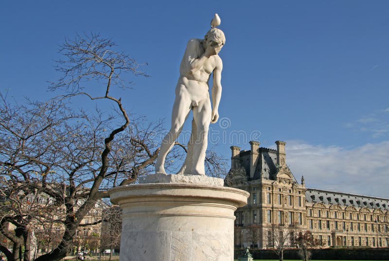 Cain statua w Tuileries ogródzie Paris france obraz stock Cain statua w Tuileries ogródzie Paris france obraz stock