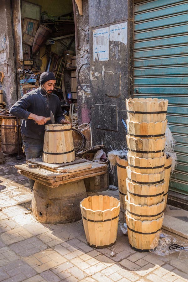 CAIRO, EGYPT JANUARY 29, 2019 Bucket Maker in Cairo, Egy