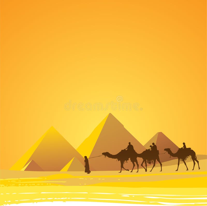 Cairo, pyramids scenic royalty free illustration