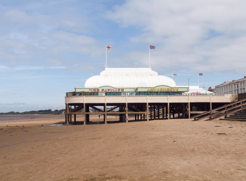 cais do Burnham-em-mar e praia, Somerset foto de stock cais do Burnham-em-mar e praia, Somerset foto de stock