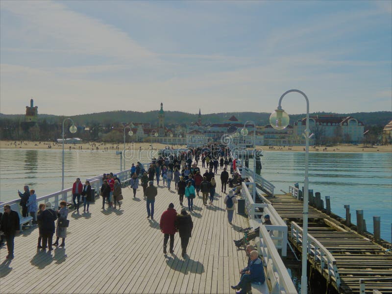 Cais em Sopot imagens de stock Cais em Sopot imagens de stock