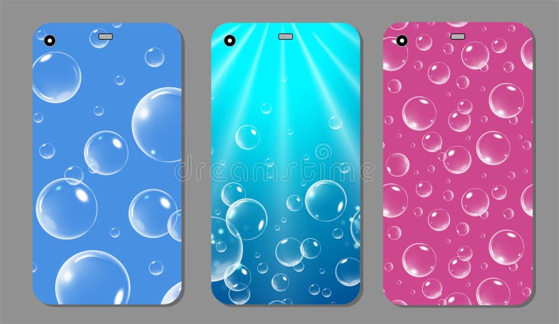 Caisse de scintillement pourpre de téléphone Smartphone bleu et rose de couverture de calibre avec des bulles Illustration de vec illustration libre de droits Caisse de scintillement pourpre de téléphone Smartphone bleu et rose de couverture de calibre avec des bulles Illustration de vec illustration libre de droits