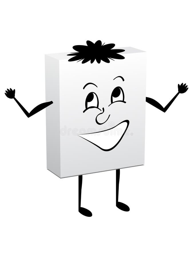 Caixa branca feliz ilustração do vetor
