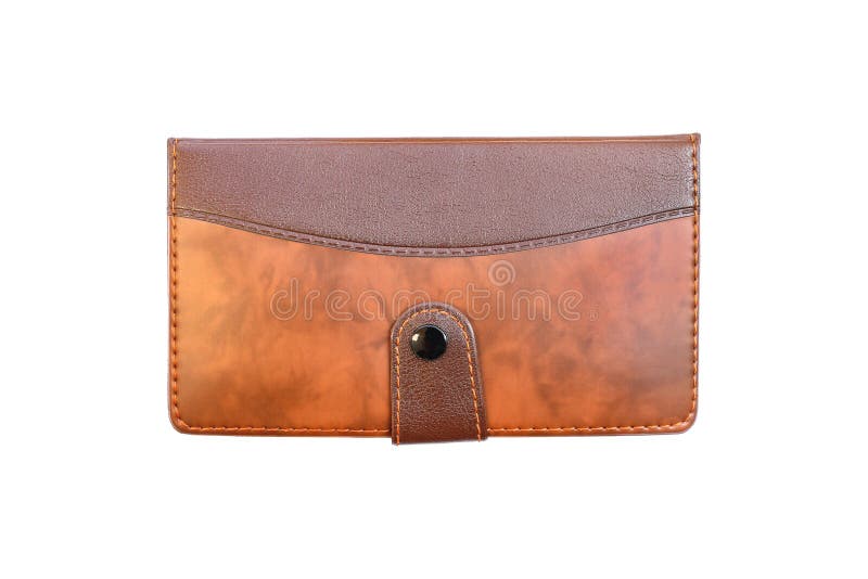 Caixa de couro da tabuleta e do caderno isolada no branco fotos de stock