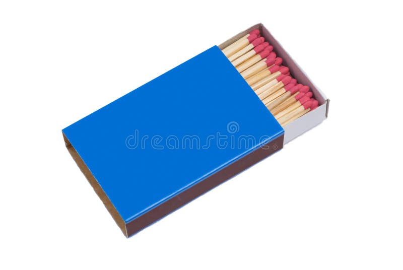 Blue Matchbox isolated on White Background. Blue Matchbox isolated on White Background