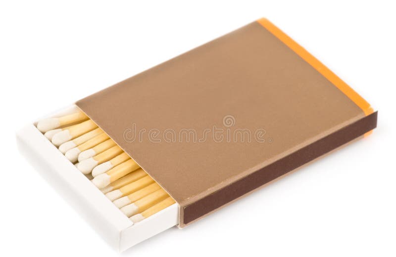 Blank matchbox and matches isolated on white. Blank matchbox and matches isolated on white