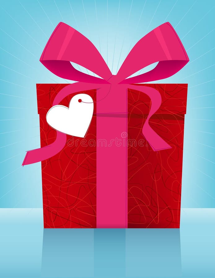 Caixa de Presente para o Dia dos Namorados ilustração do vetor