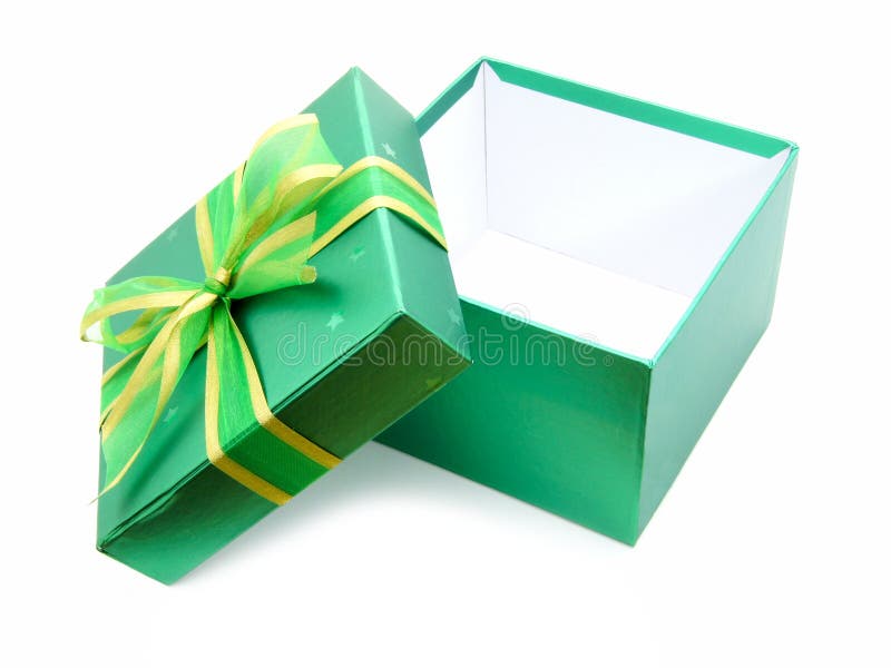 Caixa de presente verde do Natal fotografia de stock royalty free Caixa de presente verde do Natal fotografia de stock royalty free
