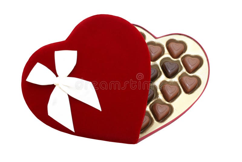 A caixa do coração deu forma a chocolates com trajeto de grampeamento (a imagem 8.2mp) imagens de stock A caixa do coração deu forma a chocolates com trajeto de grampeamento (a imagem 8.2mp) imagens de stock