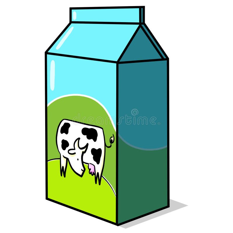 Caixa do leite com ilustração da vaca ilustração do vetor Caixa do leite com ilustração da vaca ilustração do vetor