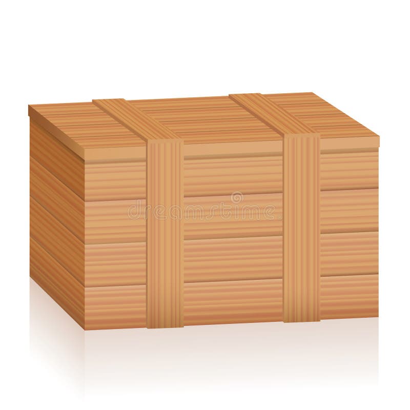Caja de madera grande con texto made in india sobre fondo blanco.  representación 3d