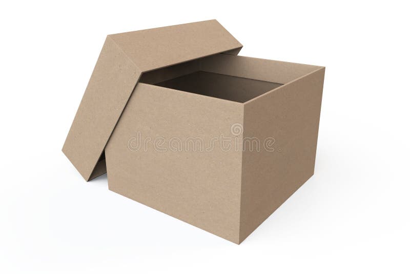 Opened Cardboard box on a white background. Opened Cardboard box on a white background