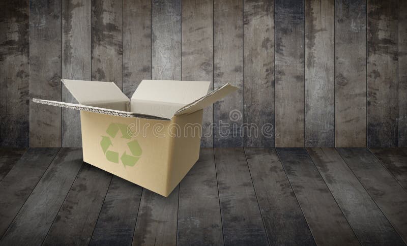 Caja de cartón marrón vacía foto de archivo