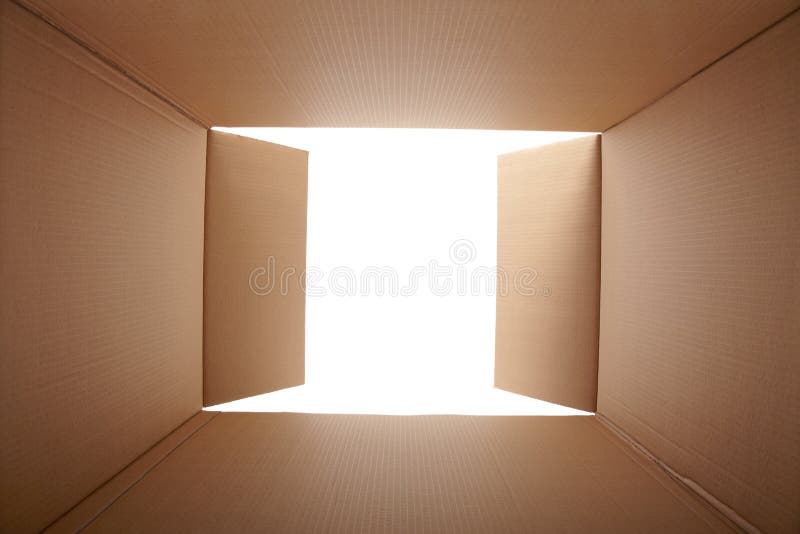 Caja de cartón, visión interior