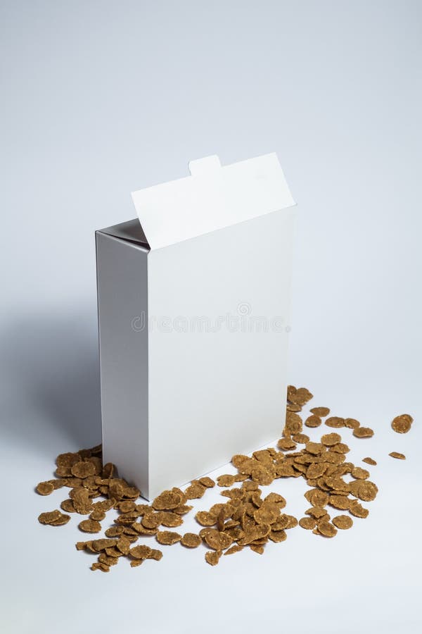 Caja de cereal genérica blanca, tiro del estudio