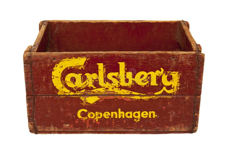COPENHAGEN, DENMARK - JULY 2, 2014: Carlsberg Copenhagen wooden box in Copenhagen. COPENHAGEN, DENMARK - JULY 2, 2014: Carlsberg Copenhagen wooden box in Copenhagen