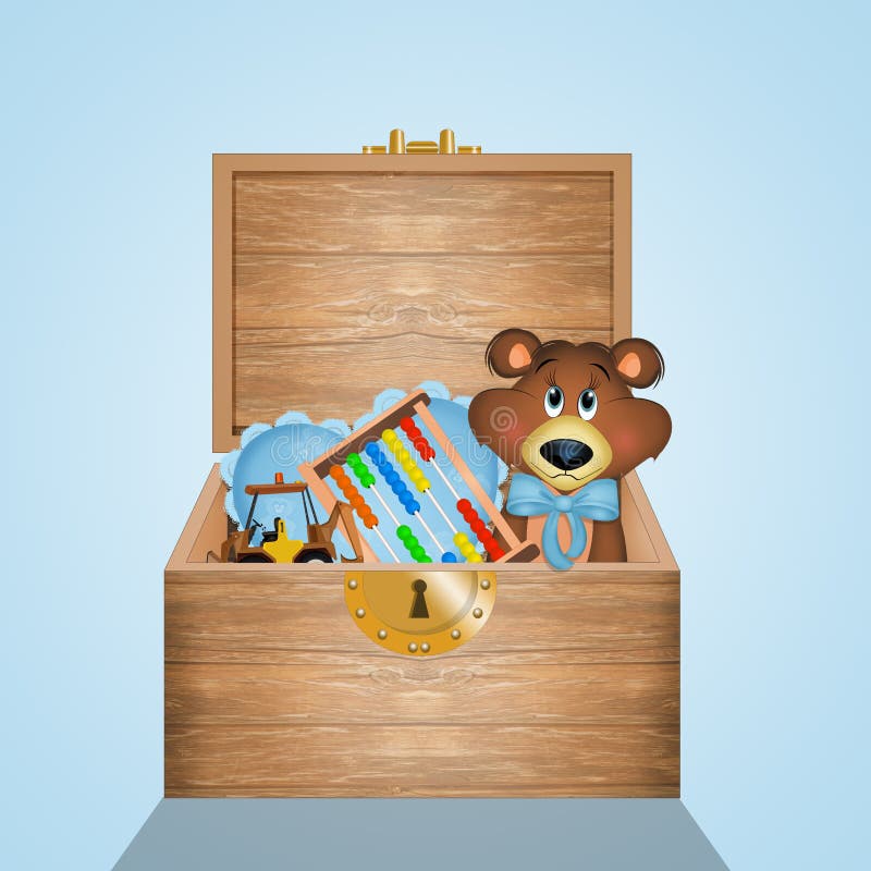 caja de juguetes de madera