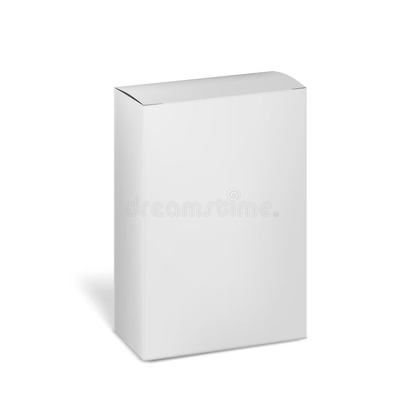 Blank rectangular paperboard box isolated on white background, vector mockup. Cardboard packaging. Mock-up for design. Blank rectangular paperboard box isolated on white background, vector mockup. Cardboard packaging. Mock-up for design