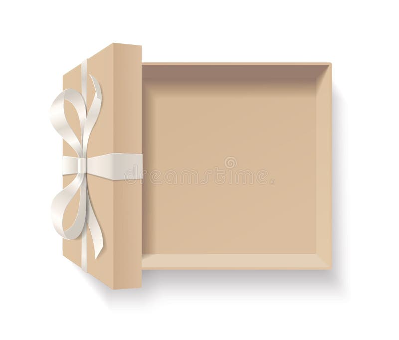 Caja de regalo abierta vacía con el nudo del arco del color rojo y cinta aislada en el fondo blanco ilustración del vector Caja de regalo abierta vacía con el nudo del arco del color rojo y cinta aislada en el fondo blanco ilustración del vector