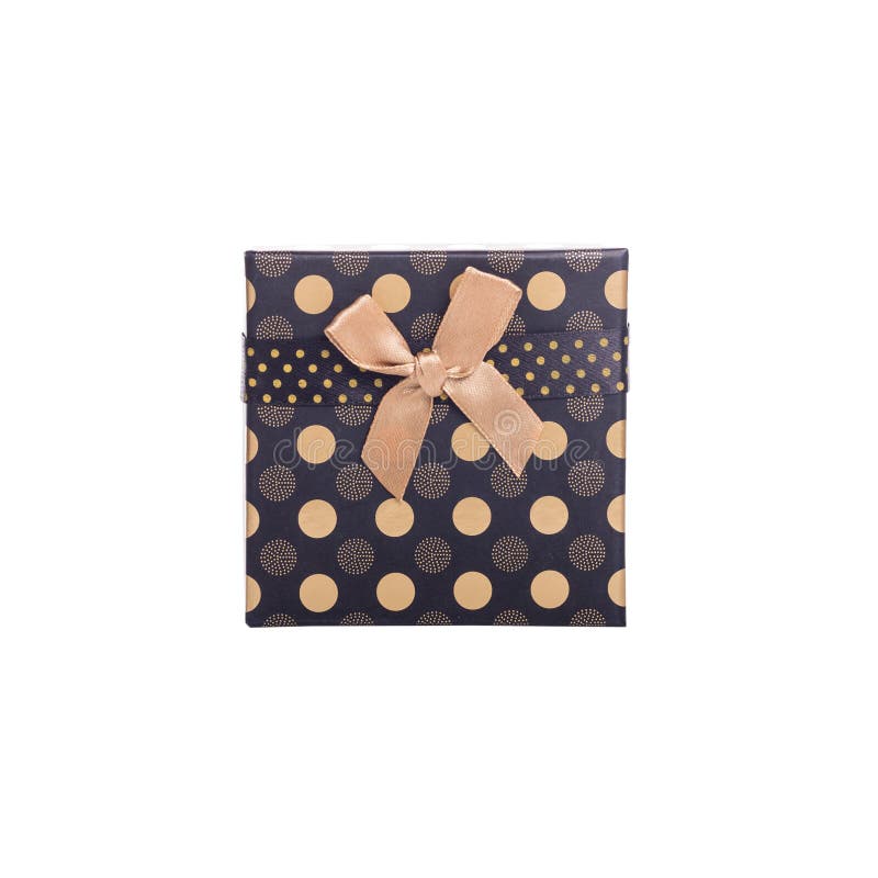 Caja de regalo con los puntos anaranjados fotografía de archivo libre de regalías Caja de regalo con los puntos anaranjados fotografía de archivo libre de regalías