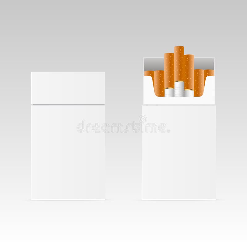 Caja en blanco del paquete de cigarrillos Mofa del vector para arriba libre illustration Caja en blanco del paquete de cigarrillos Mofa del vector para arriba libre illustration