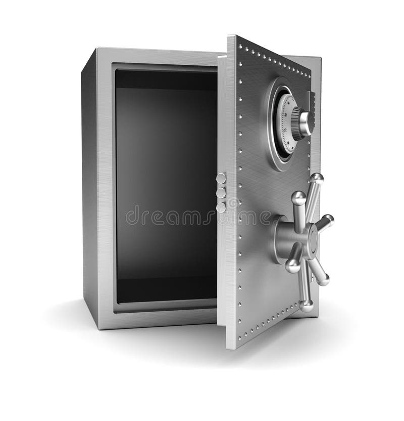 Security metal safe with empty space inside. Security metal safe with empty space inside