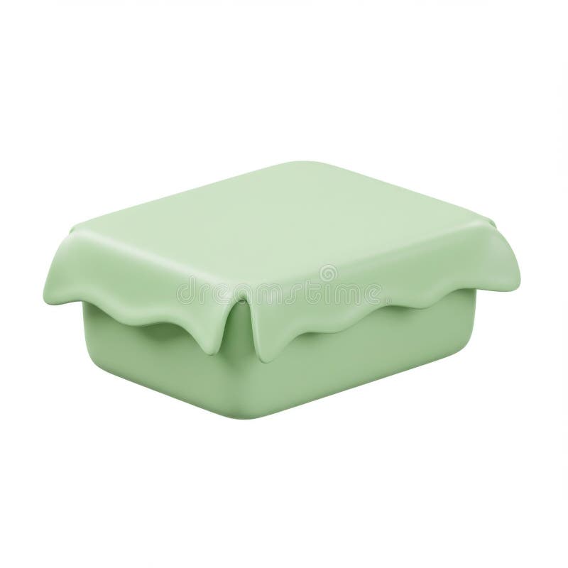 Caja rectangular verde pastoral con representación 3D de la tapa libre illustration