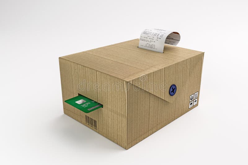 Caja Registradora De La Caja De Cartón Stock de ilustración - Ilustración de cartón, caja: 78550449