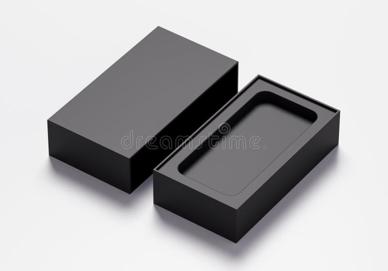 Caja vacía del teléfono en el color negro - ejemplo 3D