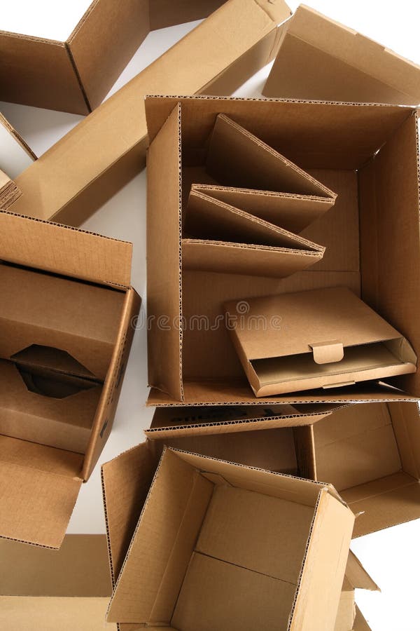 Closeup of empty cardboard boxes, from above. Closeup of empty cardboard boxes, from above.