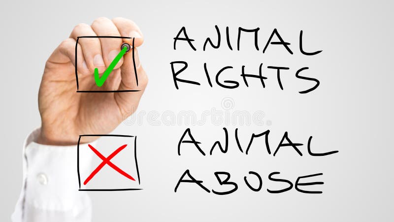Cajas de control de la marca para los derechos de los animales y el abuso imagenes de archivo Cajas de control de la marca para los derechos de los animales y el abuso imagenes de archivo