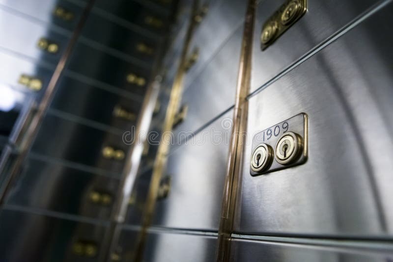Cajas de depósito seguro del banco foto de archivo Cajas de depósito seguro del banco foto de archivo