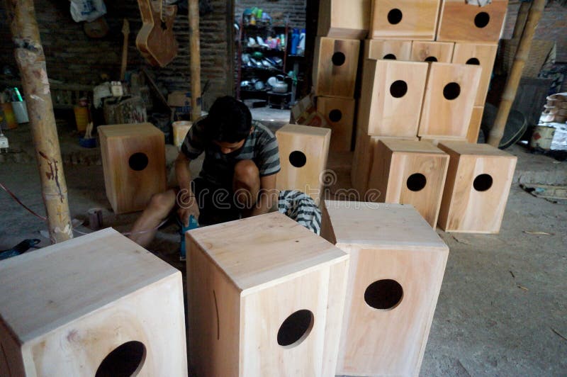 Cajon AfroPeruvian Musical Instrument Stock Photo Image of drum