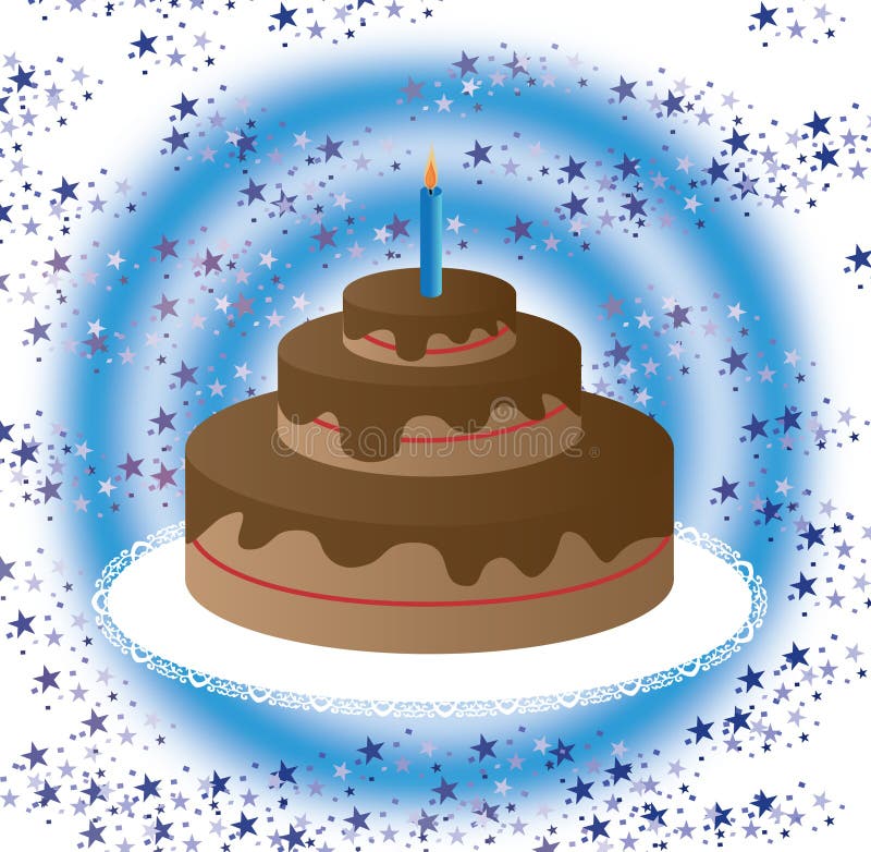 Birthday cake stock vector. Illustration of fruit, decoration - 37205048